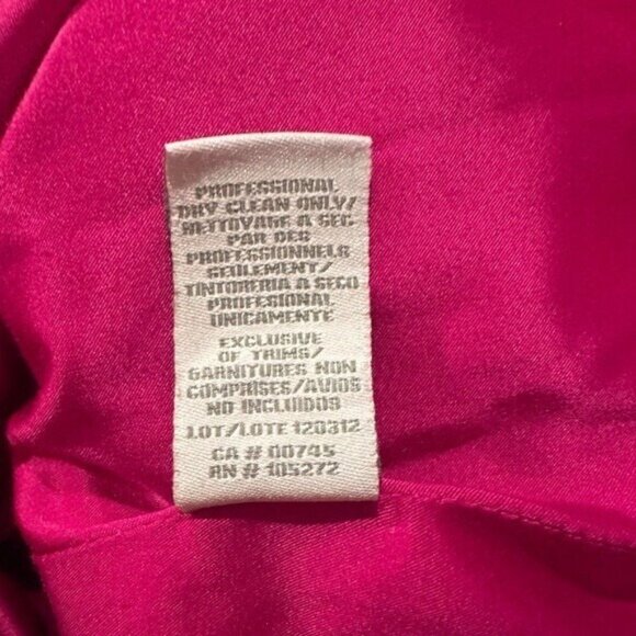 Theia Size 12 Fucia Smooth Mermaid Gown Dress Sleeveless Pink V-Neck $795 - Picture 6 of 8